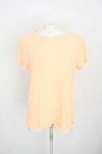 blusa esportiva get over feminina laranja com barra mullet