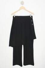 calça de tecido Zara feminina preta com sobreposição