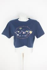 blusa nerd universe feminina azul com silk