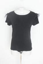 blusa vista  me feminina preta com aplique