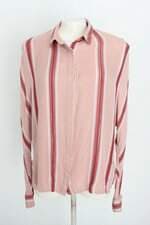 camisa inversa feminina rosa listrada