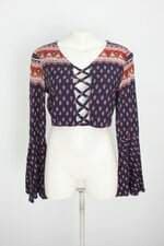 blusa aquamar feminina estampada com tiras