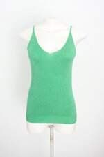 regata de tricô feminina verde com brilho