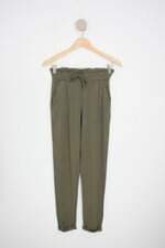 calça de tecido feminina verde