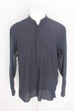 camisa feminina azul com barra mullet
