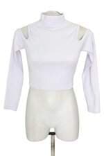 blusa cropped feminina branca com recortes