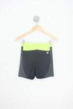 biker shorts vestem feminino bicolor com cós com elástico e recortes
