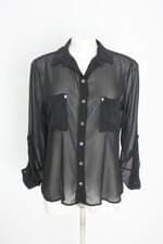 camisa riachuelo feminina preta com aplique