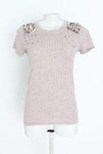 blusa feminina bege com aplique