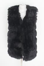 colete feminino preto com forro e pelo