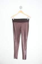 calça legging julia tricot feminina marrom com cós com elástico