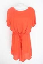 vestido renner feminino laranja com forro e franzido