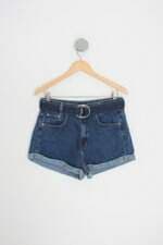 shorts jeans Blue Steel feminino azul com barra italiana e cinto