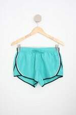 shorts de academia atmosphere feminino verde com cós com elástico e recortes