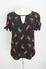 blusa hering feminina preta estampada