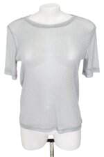 blusa Zara feminina cinza com transparência