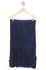 saia Renner feminina azul com fenda e plissado