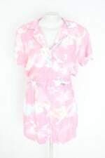 macaquinho C&A feminino estampado com faixa na cintura e franzido