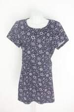 macaquinho C&A feminino azul estampado com recortes