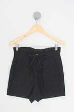 shorts hering feminino preto com pregas