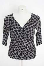 blusa george feminina estampada com franzido