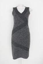 vestido heloisa machado feminino cinza com recortes