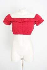 blusa C&A feminina vermelha com babado