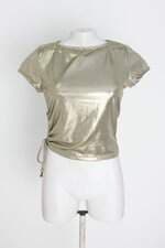 blusa dimy feminina dourada com recortes