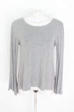 blusa manga longa feminina cinza com barra mullet