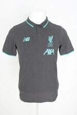 camisa polo New Balance masculina cinza com bordado e silk