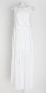 vestido riachuelo feminino branco com bordado e meio forro