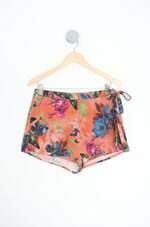 shorts saia my place feminino estampado com sobreposição
