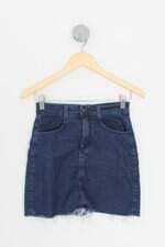 saia jeans pool feminina azul