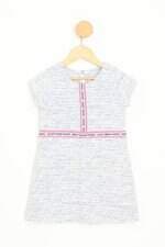 vestido beaba infantil azul com aplique e recortes