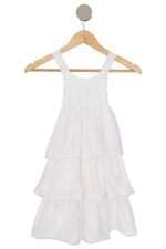 vestido kids lumilu branco com babado