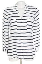 camisa Zara feminina branca listrada