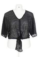 blusa Riachuelo feminina preta com transparência