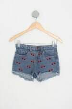 shorts jeans marisa kids azul com bordado