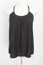 blusa publica feminina preta com pregas