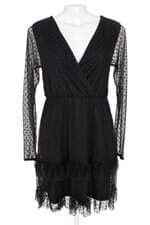 vestido Renner feminino preto com babado e forro
