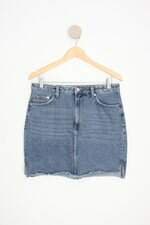 saia jeans H&m feminina azul