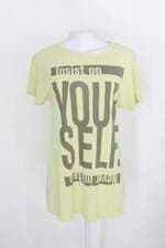 T-shirt animale feminina amarela com estampa 