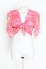 blusa cropped cereja rosa feminina estampada com forro