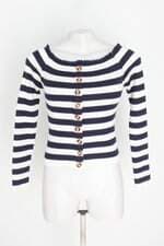blusa efa feminina listrada com aplique