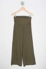 calça de tecido C&A feminina verde com franzido