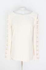 blusa C&A feminina bege com recortes