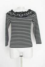 blusa feminina listrada com renda