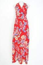 vestido feminino estampado com fenda e meio forro