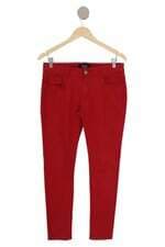 calça de sarja skinny feminina vermelha