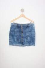 saia jeans feminina azul
